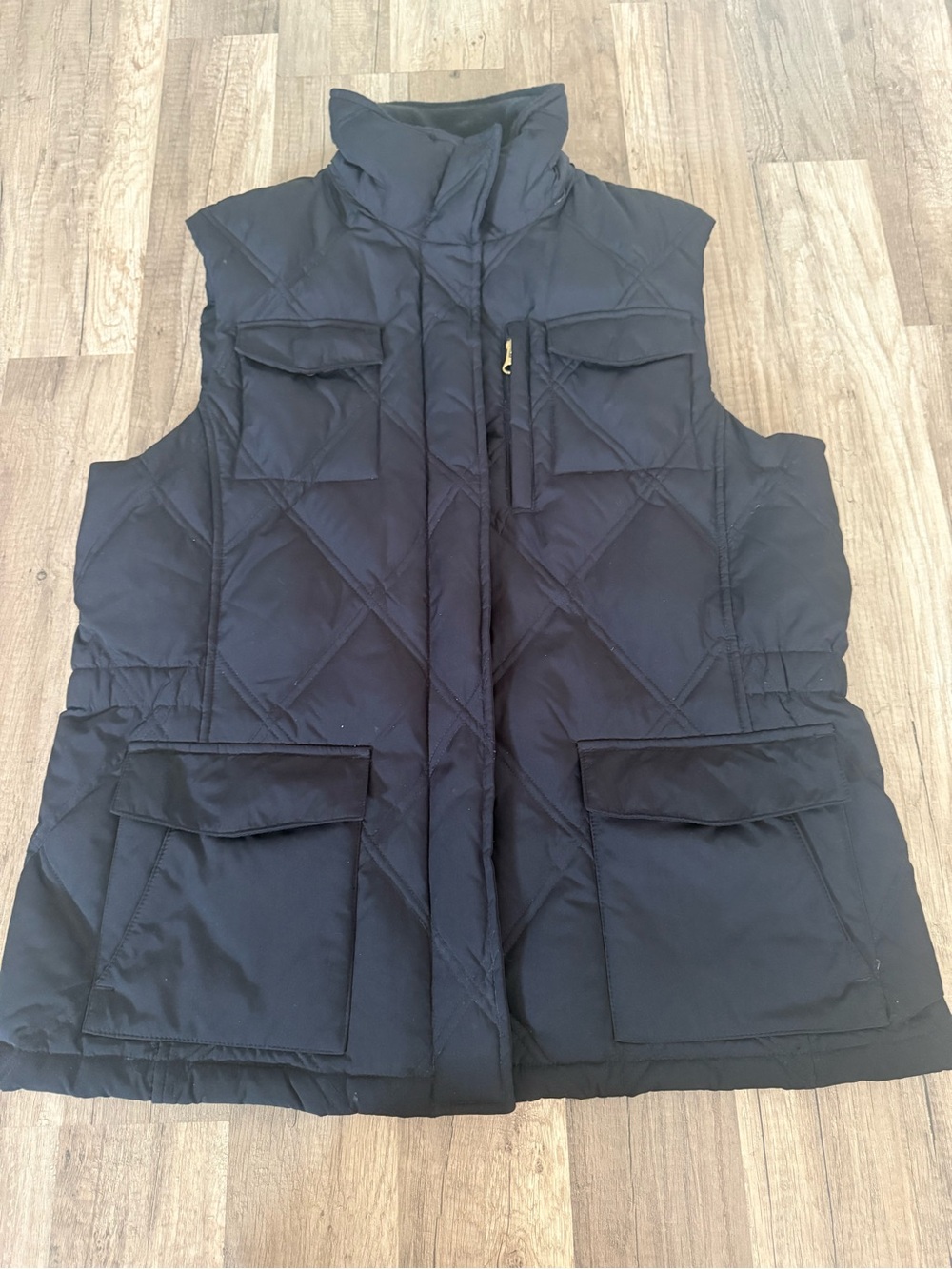 Lands' End Quilted Black Puffer Vest